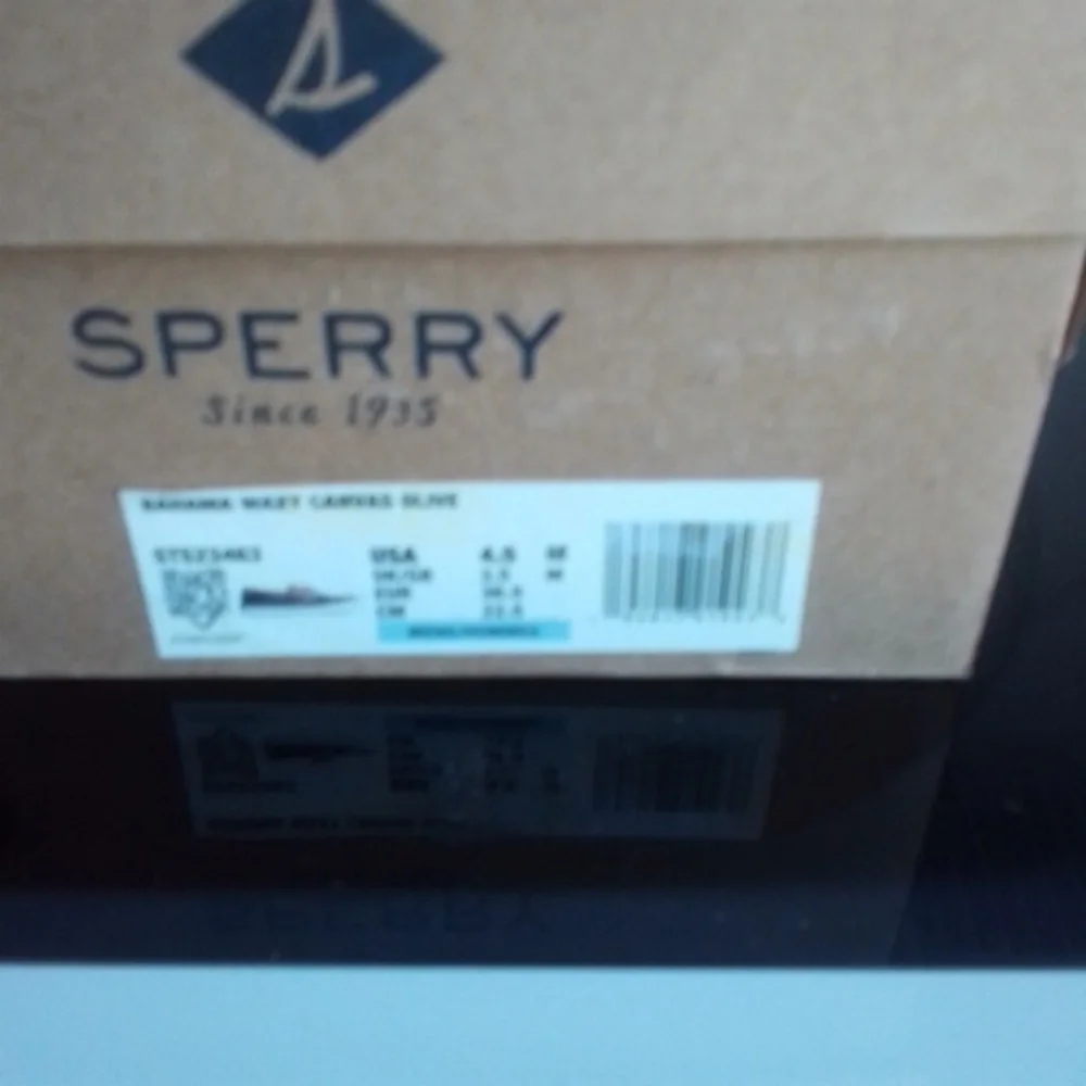 NWT NIB Sperry Bahama Waxy Canvas Olive